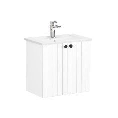 Vitra Root Groove 69205 Lavabo Dolabı, Kapaklı, 60 Cm, Dar, Mat Beyaz, Köşeli Lavabolu